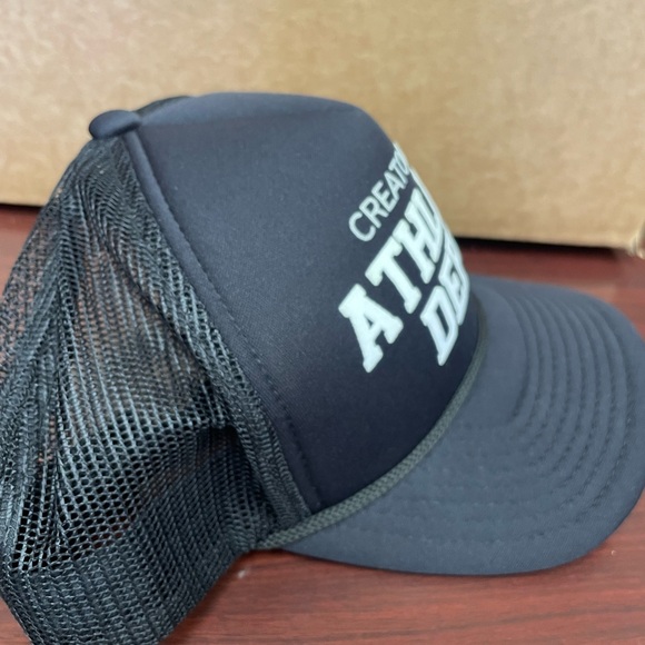 Creators Inc Athletic Dept Trucker Hat Foam Mesh Snapback Rope Cap Black White - Picture 4 of 6